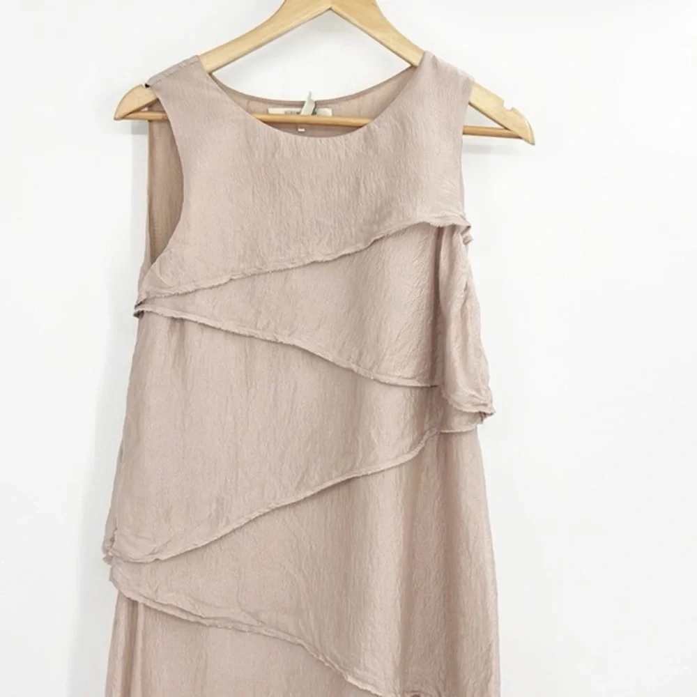 BCBGMaxAzria Runway Pink Celine Cascading Silk Dress size small